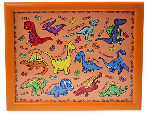 The Leonardo Collection Little Stars Dinosaurs Laptray Small For Food Serving & Breakfast | Comfortable Lap Trays With Bean Bag Cushion | Durable Laptrays For Eating On Lap For Adults