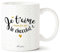 Manahia Mug Amour - Je t'aime encore plus que le Chocolat - Avec Boite Kraft - 330 mL Céramique - Imprimé en France - Saint Valentin - Cadeau Couple - Tasse Je t'aime - Mug Noël