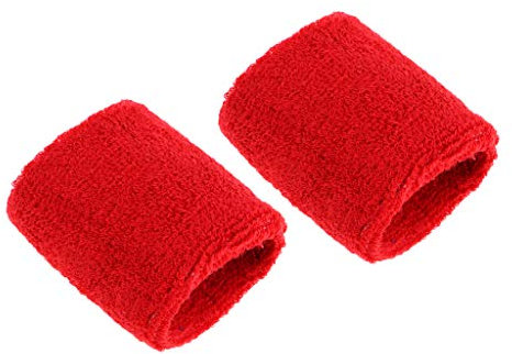 MagiDeal Paire Serre-Poignets Basketball Football Poignet Bracelets, Rouge, 8 x 7cm