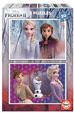 Educa 18109, Frozen II, 2x20 Teile Puzzleset für Kinder ab 3 Jahren, Disney, Die Eiskönigin 2, Anna, ELSA