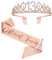 SZHUIHER 13. Geburtstagsschärpe und Krone, Roségold Offizielle Teenager-Schärpe und Tiara für Mädchen, 13. Geburtstagsgeschenke für Alles Gute zum 13. Geburtstagsgeschenk