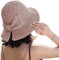 Chapeau de paille pliable à large bord pour femme et fille - rose - Taille L