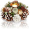 COM-FOUR® Teelichthalter - dekorativer Kerzenständer für Weihnachten und Herbst - Kerzenhalter mit natürlichen Materialien - Handarbeit (Adventsgesteck - 1 Kerze)