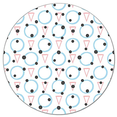 Coloray Planche À Découper Protection Plaque ⌀ 40 cm Verre Trempé Induction Cuisson Tapis de Découpe Rond - Triangles et cercles dessinés à la main