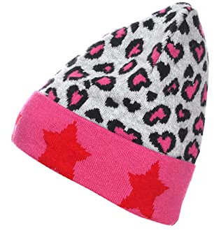 Zwillingsherz Slouch-Beanie-Mütze mit Kaschmir - Hochwertige Strickmütze Leo und Stern für Damen Mädchen Jungen - Hat - One Size - warm und weich für Frühling Herbst und Winter