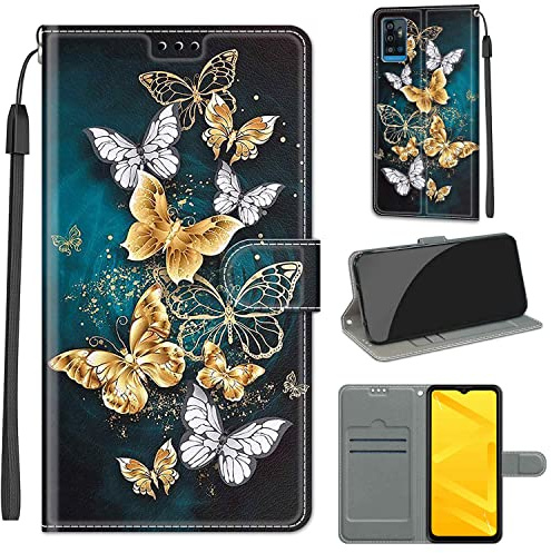 Hülle für ZTE Blade A71, Stoßfeste Handyhülle,Premium-PU-Ledertasche Mit [Kartenschlitz] [Standfunktion] Kompatibel für ZTE Blade A71