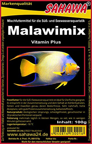 Fischfutter Frostfutter 100g Blister viele Sorten freie Auswahl für alle Zierfische und Marine Fische (MW) (Malawi-Mix 100g Blister)