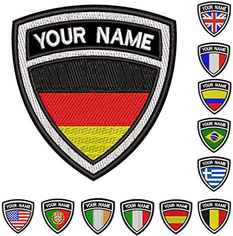 misscase Benutzerdefinierte taktische militärische Namenspatch, personalisierte Stickerei Namensschild, Eisen on/Haken Flagge Namenspatches für mehrere Kleidung Taschen Arbeitshemd (DP White Frame)