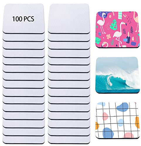 100 posavasos de sublimación en blanco para taza a granel, cuadrados, en blanco, goma para transferencia de sublimación, impresión de prensa de calor, manualidades, 3.93 x 3.93 pulgadas