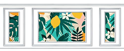Papier peint intissé tropical, imitation bois, 75 cm X 200 cm, décor unique et coloré.