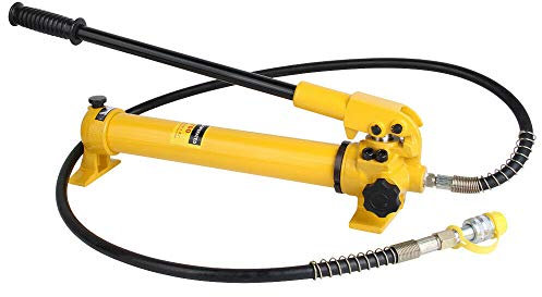 SHZICMY Hydraulische Handpumpe CP-700 Hydraulikhandpumpe 4/10T Hydraulikpumpe mit Schlauch 700 Bar 10,000 PSI