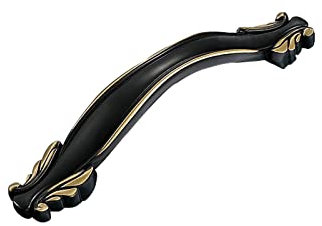 2 Stück InnentüTüRgriffe Reines Kupfer Schrankgriffe Schwarz Schrankgriff Möbel Knöpfe Türbeschläge Schublade Griff Küche Pulls Premium Drückergarnitur mit Schrauben (Bohrlochabstand 128)