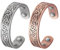 2 Pack 3500 Gauss Magnetic Arthritis Kupfer Ring, 99.99 Pure Kupfer Magnetic Therapie Gesundheitsschmuck, 4 Magnete lindern effektiv Gelenkschmerzen, verbessern Blutzirkulation und Müdigkeit