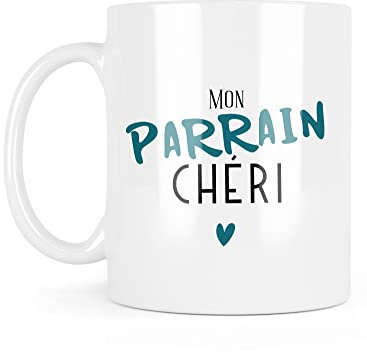 Tasse aus Keramik mit Botschaft – Geschenk zur Taufe – Mon Patain Chéri – Ref. 4616 – Frankreich