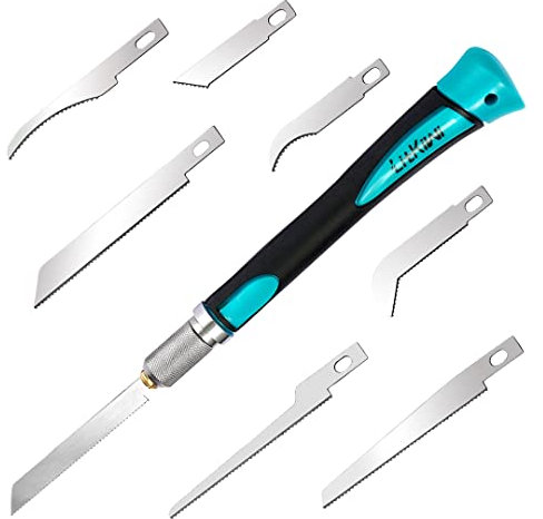 Prozwee Model Craft Hand Saw Kit With 14 Blades - Modeling Knife Hacksaw Tool, DIY Mini Razor Kit for Handcrafted Models and Fine Cutting