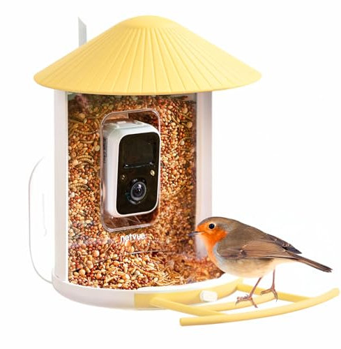 NETVUE Smart Bird Camera, Auto-Identify, Notify, Records Bird Video | Outdoor Bird Feeder | Birdwatching Camera Gift