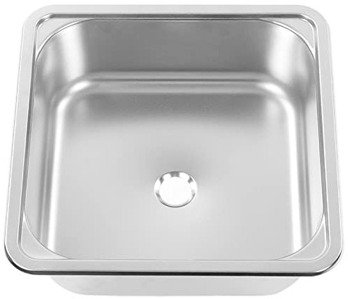 Qiilu Spülbecken, 336x336x125mm für Yacht Boot RV Waschbecken 304 Edelstahl Große Kapazität Kratzfest Spülbecken Küche Küchenspüle Spüle Edelstahlspüle Becken