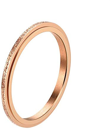 PAURO Unisex Edelstahl 2mm Regenbogen Flagge Angst drehbar Sorge Band Ring Roségold Größe 60 (19.1)