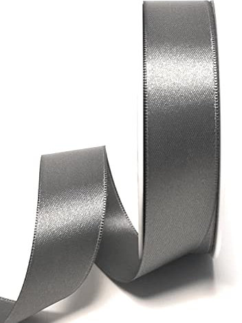 s.dekoda Satinband 25m x 25mm Anthrazit - Dunkelgrau Schleifenband Dekoband Satin