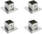 Wealrit 4 basi quadrate per pali in acciaio inox, con flangia, resistenti staffe per pali per recinzioni e ringhiere (2,5 x 2,5 cm)