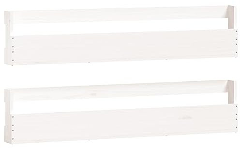 vidaXL Wand Schuhregal 2 STK., Schuhschrank mit viel Stauraum, Schuhständer Hängeregal Wandmontage, Schuhablage Schuhhalter, Weiß Massivholz Mango