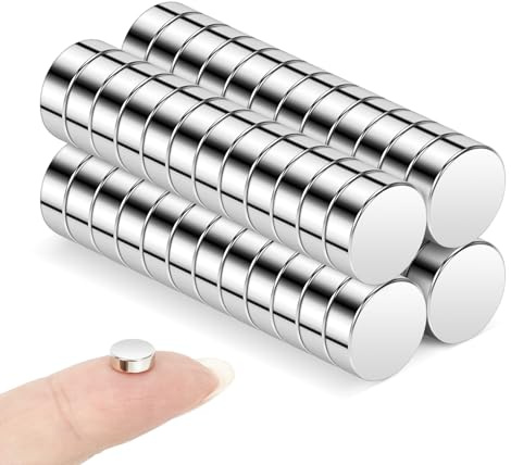Wzone 8mm x 3mm Kleine Magnete Stark, 50 Stück Neodym Magnete Extra Stark Rund Kühlschrankmagnete Mini Magnete für Magnettafel, Handwerk, Zuhause, Büro, Foto, Karte und DIY…