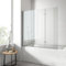 EMKE Mampara bañera plegable 130 x 140 cm, 3 paneles plegable, mamparas de bañera de cristal de seguridad de 6 mm, giro de 180°, estilo industrial,Revestimiento nano fácil de limpiar（Sin marco）