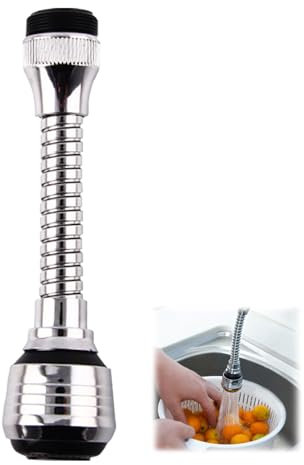 Aireador Flexible de Grifo,Boquilla de Grifo con Tubo de Extensión,Extensor de Aireador de Grifo,Manguera Aereador,cabezal Giratorio de 360 Grados,para Regulador de Chorro Cocina,Baño
