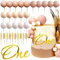 JeVenis Boho Gold Ein Tortenaufleger Erste Torte Topper Neutral Erste Geburtstagstorte Dekorationen für Boho Hochzeit Braut Geburtstag Party Supplies