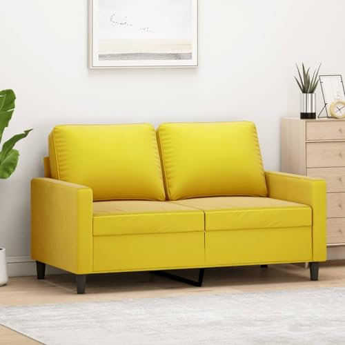 LAPOOH 2-Sitzer-Sofa Gelb 120 cm Samt, Loungesofa, Sofas & Couches, Relaxsofa, Couch für Wohnzimmer, 359195