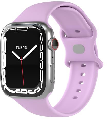 EAZY CASE Sport Armband für Apple Watch 38mm / 40mm / 41mm / 42mm verstellbares Silikon Ersatzarmband Sport Loop Band für Apple Watch Serie 11 10 9 8 7 6 5 4 3 2 1 SE für Damen Herren Lila