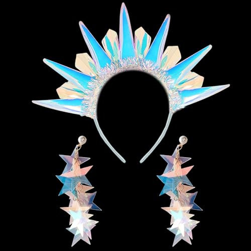 LaVenty Haarreifen leuchtende Haarreif Festival Party leuchtende Stirnband leuchtende krone