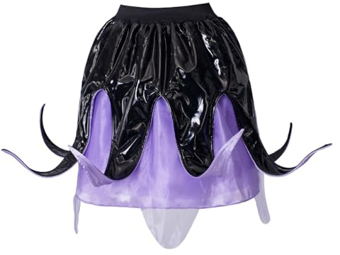 Saniplaycos Bösewicht Ursula Kostüm Meerjungfrau Tutu Rock Lila Octopus Kleid Meer Hexe Cosplay Kostüm für Damen (XXL)