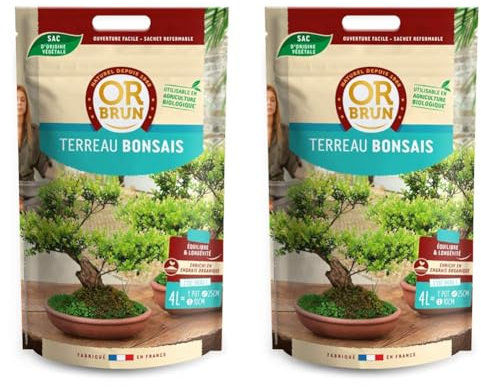 OR BRUN Terreau Bonsaï 4L Meilleure Enracinement du Bonsaï Utilisable en Agriculture Biologique OBRTCDBONSAI4 (Lot de 2)