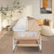Berceau Cododo avec Matelas et Moustiquaire, Hauteur Réglable à 6 Niveaux,Facile à Assembler, Lit Bébé Cododo pour Les Bébés de 0-2 Ans, Cododo Mobile Chambre Bébé-92 * 52 * 106-118 cm-Blanc cassé