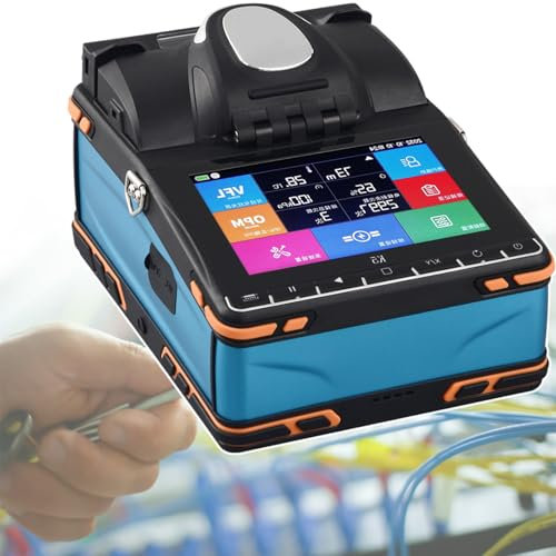 Fiber Optic Termination Tool Kit, Fiber Fusion Splicer with 5.5 Touch Screen, 300X Magnification Optics and Auto Focus