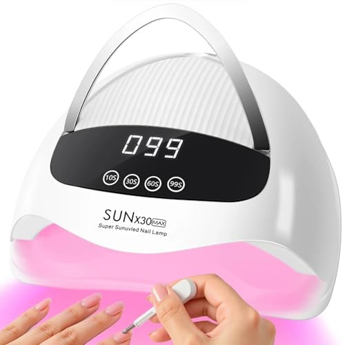 MainPi 380W UV LED Nagellampe für Gelnägel,90 LEDs für Schattenfreies Aushärten,UV Licht Lichthärtungsgerät mit Touchscreen,4 Timer & Auto-Sensor,Tragbarer Nageltrockner für Shellac & Gel