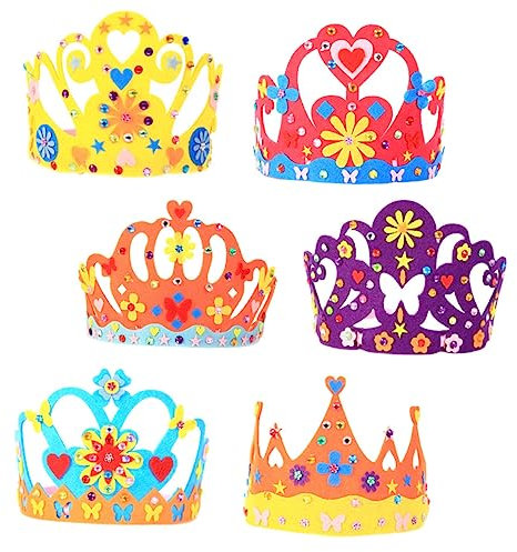 UPKOCH 6sätze Kinderkrone Bastelset Teiliges Für Geburtstagsfeiern Inklusive Hübscher Farben Und Materialien Zum Selbst Gestalten Für Kindergeburtstage Und Feste