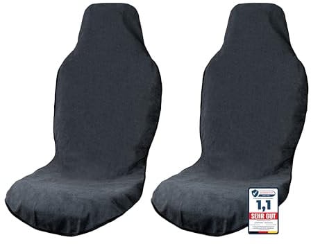 LIONSTRONG® Autositzschoner Vordersitz universell kompatibel [WASSERDICHT] - Autositzbezüge Vordersitze - Sitzschoner Sitzbezüge Auto - Autositz Sitzschutz - Werkstattschoner - Microfaser 2 Stück