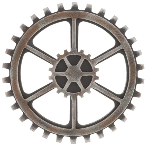 Amosfun Steampunk Zahnrad Wanddekoration Aus Mdf Leicht Sechseck Vintage Kunsthandwerk FüR Hausbar Industrial Deko Wanddeko Schwarz 9.45X9.45X0.79In