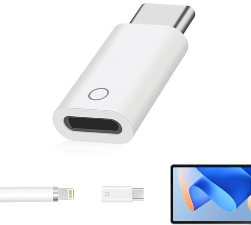 Adattatore USB C per Apple Pencil 1° generazione, adattatore di ricarica da Lightning a USB C per iPad 10a generazione 2022 Accoppiamento Bluetooth veloce Cavo di ricarica compatto per iPencil 1°