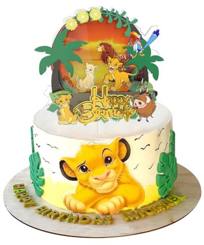 Tortendeko König der Löwen-Kuchendekoration Torte Dschungel Party Kuchendeko Geburtstagsdeko für Kinder Mädchen Junge Kindergeburtstag Deko