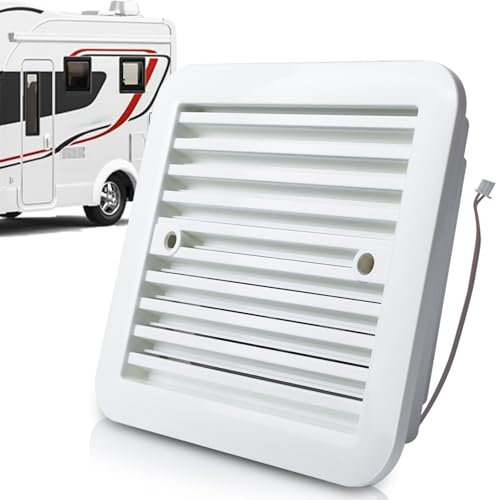 GBKDQQ Ventilateur d'extraction pour caravane, 12 V 2,4 W, ventilateur de toit, ventilateur latéral pour caravane, camping-car, remorque, blanc