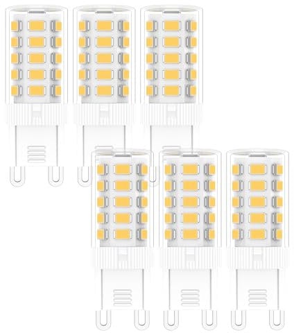 PureShine G9 LED Lampe,Warmweiß 3000K, 3.2W Ersatz für herkömmliche 40W-Leuchtmittel, Enegiesparende,nicht dimmbar, 6er Pack