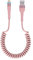 Coiled USB A to Lightning Cable for Apple CarPlay with 480Mbps Data Sync LED [MFi Certified], Fast Charging Short Pink Car Charger Cable USB to Lightning pink Retractable iPhone Charger Cord for Car