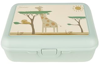 Sterntaler Kinderbrotdose Safari - Kindergarten Brotdose mit extra Snackbox - robustes Material - leicht zu reinigen - Lunchbox - perfekt für den Kindergarten & unterwegs, blassgrün