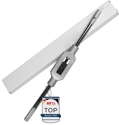 AM-Zerspanungstechnik Windeisen M1-M12 | verstellbares PRO Windeisen für Gewindebohrer | Auswahl verschiedener Halter, verstellbar für Gewindeschneider Set (M1-M12 | Größe 1-1/2)