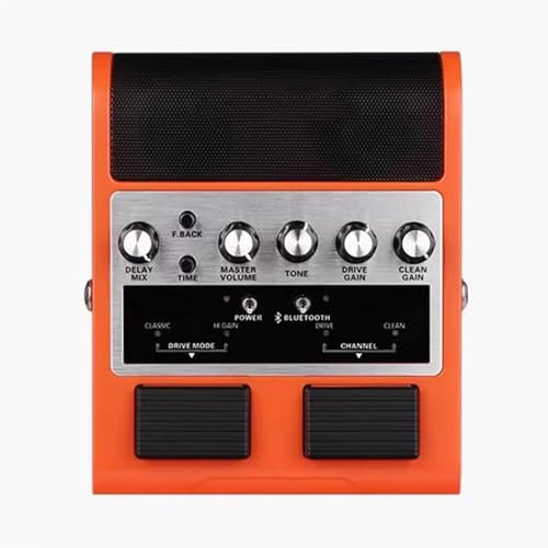Vituord Guitar Amp with Effect, Bluetooth Guitar Pedal Amplifier Combo, with 4 Sound Effects(Clean Sound/Overload/Distortion/Delay), 6.5mm Interface, Rechargeable