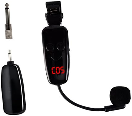 Drahtloses Saxophon Mikrofon Uhf 550-850mhz Schwarz | LED Display, 50hz-16khz Frequenzgang, 50m Reichweite, 6 Stunden Laufzeit
