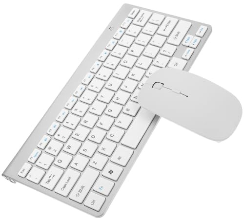 SOIMISS Clavier Et Souris sans Fil Compactes Et Silencieuses Clavier Fin avec Revêtement Piano Souris pour Pc Portable Consommation Énergie Réduite Installation Plug and Play